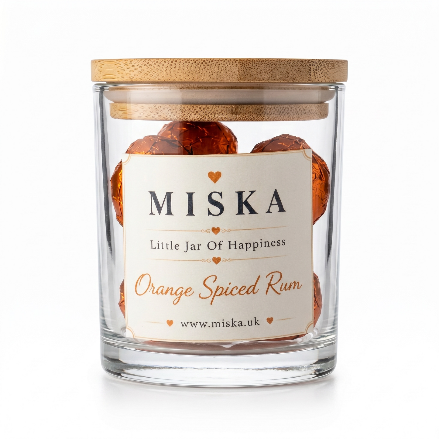 Little Jar of Happiness ORANGE SPICED RUM (8 truffles)