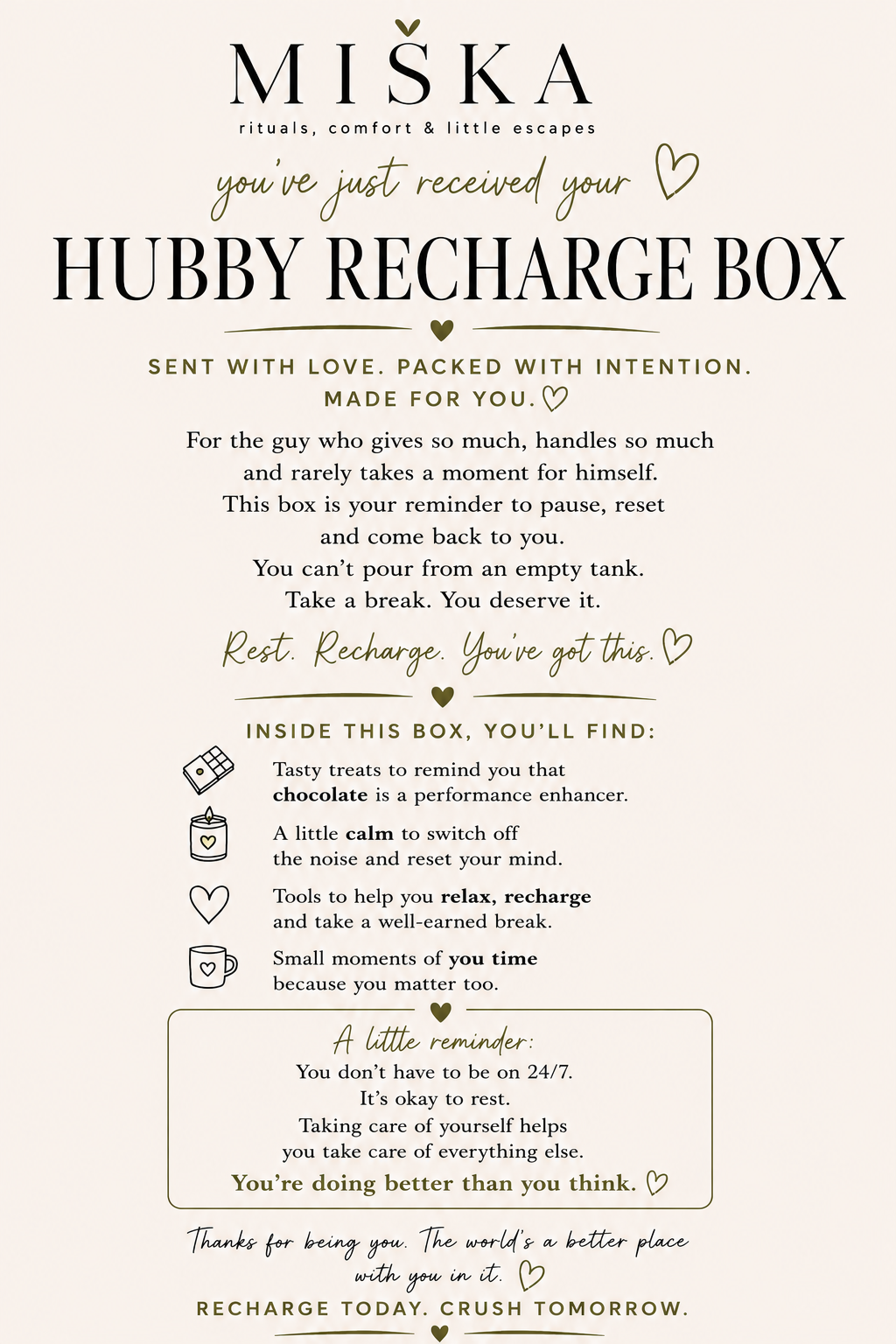 HUBBY RECHARGE BOX