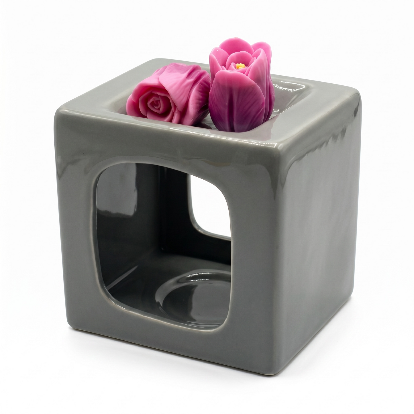 WAX BURNER CUBE GREY