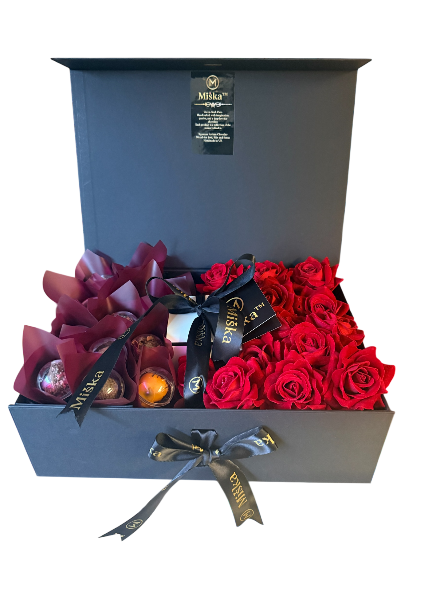 MIŠKA Luxury Gift Box – Chocolate, Roses & Candle