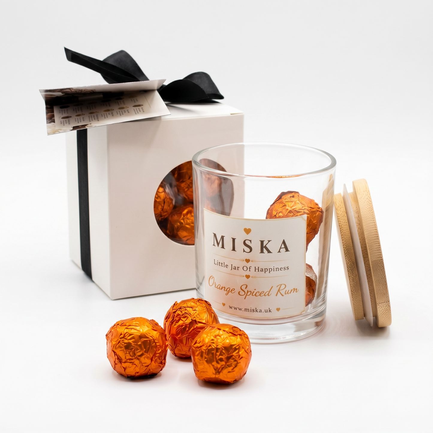 Little Jar of Happiness ORANGE SPICED RUM (8 truffles)